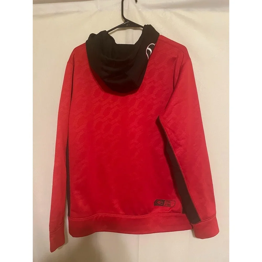 Nike Georgia Bulldogs Football Hoodie Sweatshirt Red Black Size Medium